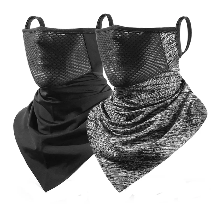 

Summer Mask Full Face Motorcycle Neckerchief Cycling Bandana UV Protection Mask Breathable Ice Silk Outdoor Hanging Ear Scarf