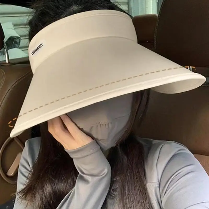 Womens Outdoor Wide Brim Sun Hat Breathable Foldable Summer Beach Hat UV Protection Fishing Hiking Cap Driving Sunshade Hat