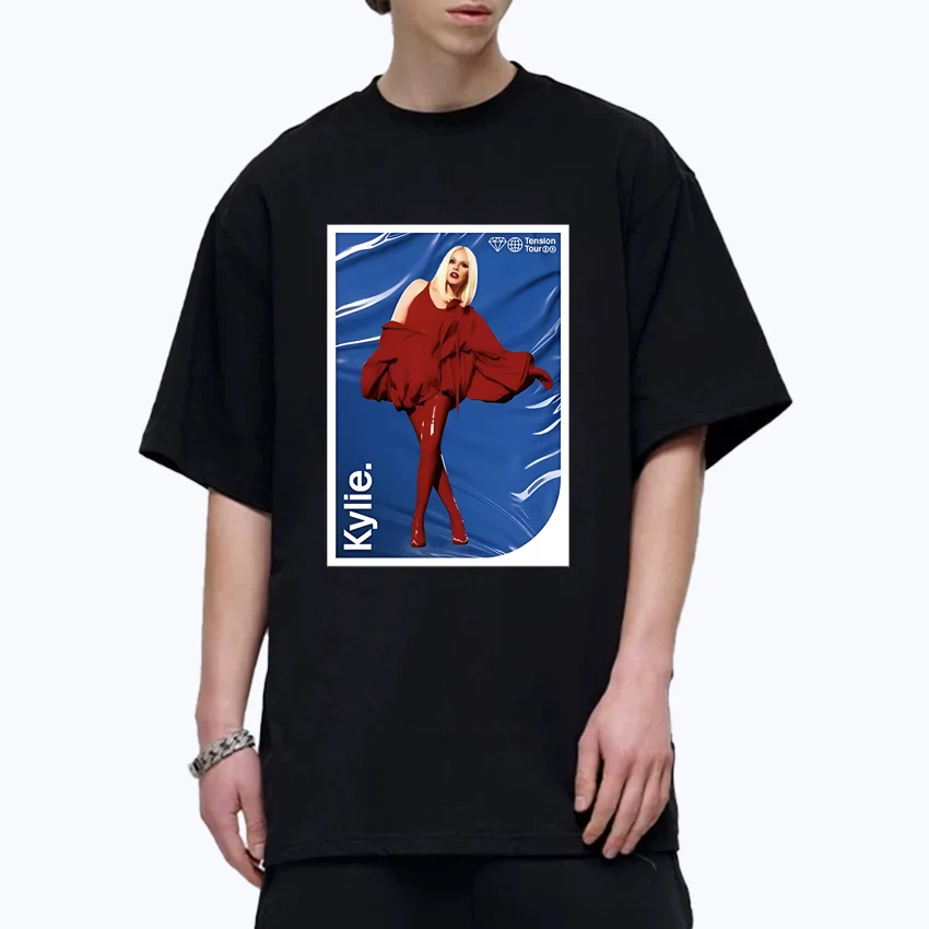 

Hot Summer 2025 Kylie Minogue Tension Tour Tee shirt 100% Cotton Men Women short sleeve t-shirt streetwear Unisex print clothing