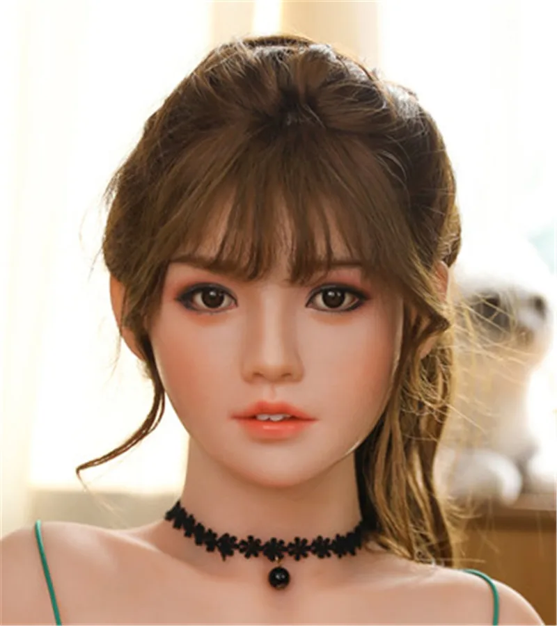 JY Implanted Hair And Eyebrow Real Silicone Sex Dolls Heads For Sexy Doll Man Masturbator Toys