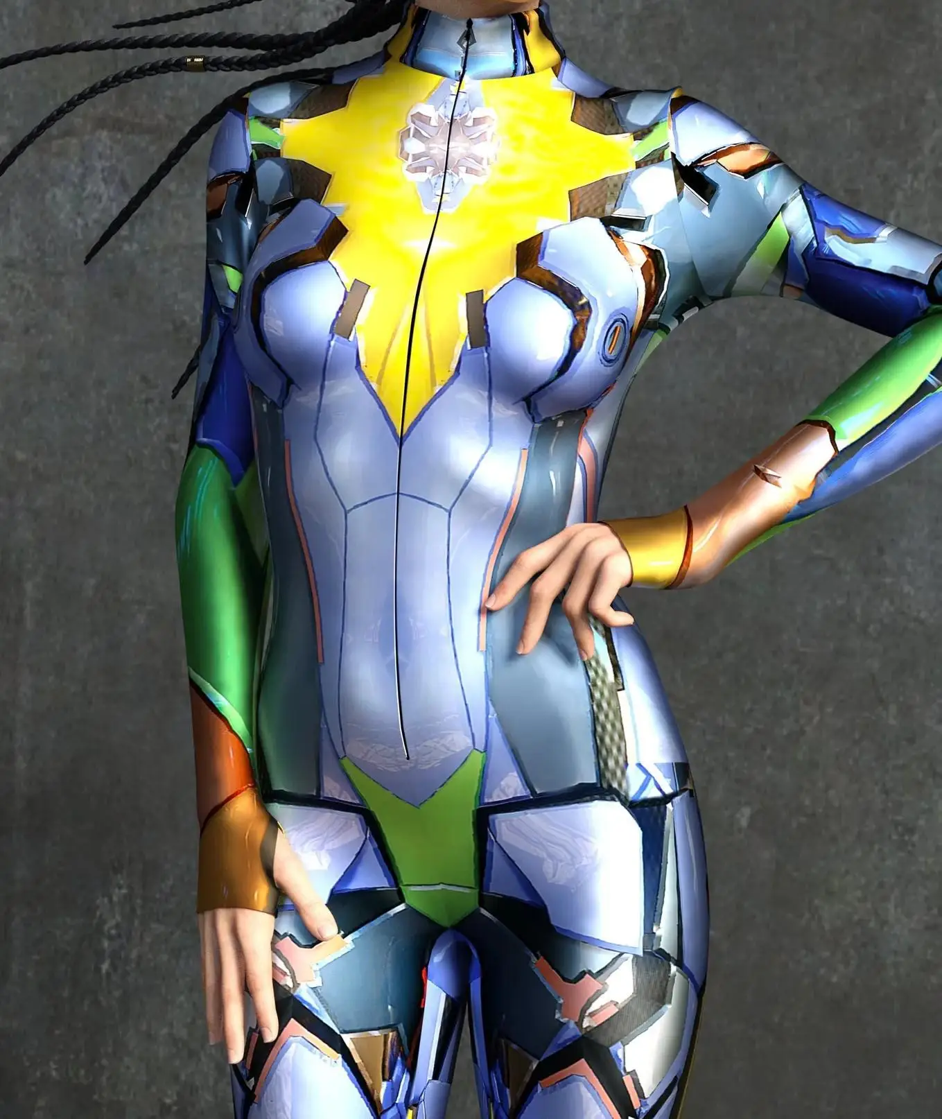 Cooles mechanisches Rüstungs-Cosplay-Kostüm für Frauen, Punk-Bodysuit, elastischer Jumpsuit für Feiertagspartys, ausgefallene Aerial-Yoga-Auftritte, Catsuit – Detail 9