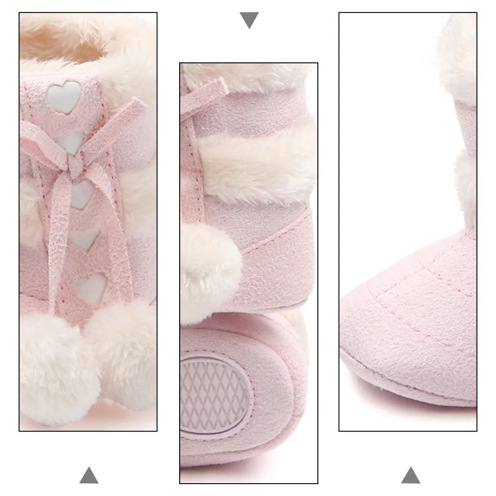 1Pair Baby Christmas Boots Winter Prewalkers Cotton Material Non Slip Soft Sole Warm Breathable Infant Shoes for First Walkers