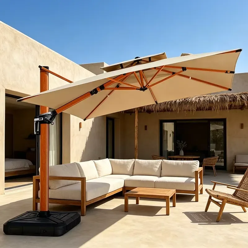 3*4M Outdoor Furniture Market Umbrella Big Solar Parasol Waterproof Umbrellas Manufacturers Luxury Patio Floating Parasol
