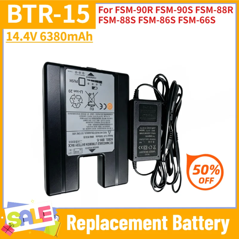 For FSM-90R FSM-90S 88R FSM-88S FSM-86S 66S Fiber Optical Fusion Splicer High Quality BTR-15 14.4V 6380mAh Replacement Battery