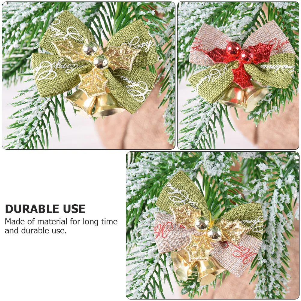 

12Pcs Christmas Bowknot with Bells Mini Bow Ornament for Xmas Tree Garden Courtyard Party Decorative Bows Bowknot with Bell
