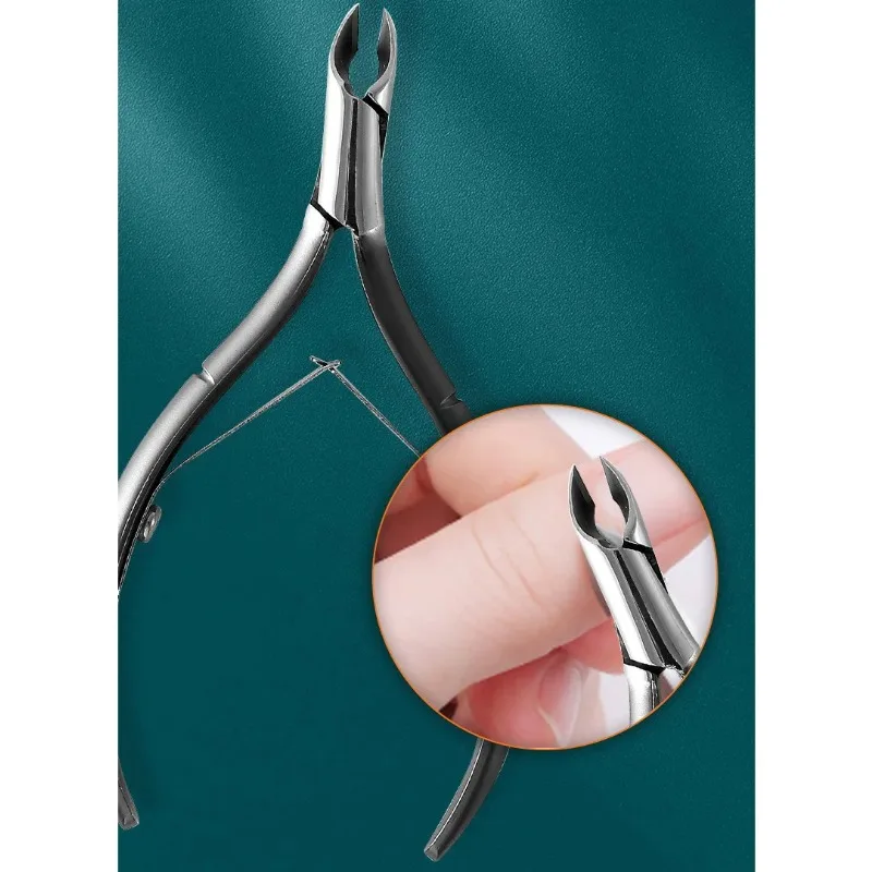 2PCS Stainless Steel Cuticle Nipper Set Professional Stainless Steel Dead Skin Remover Nail File with Storage Case Good for home