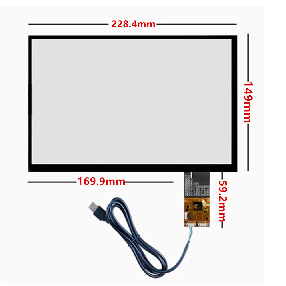 10.1'' USB Plug Play 6pin Capacitive Touch Screen For Industrial  Control Medical Equipment Multimedia Replace and Installation