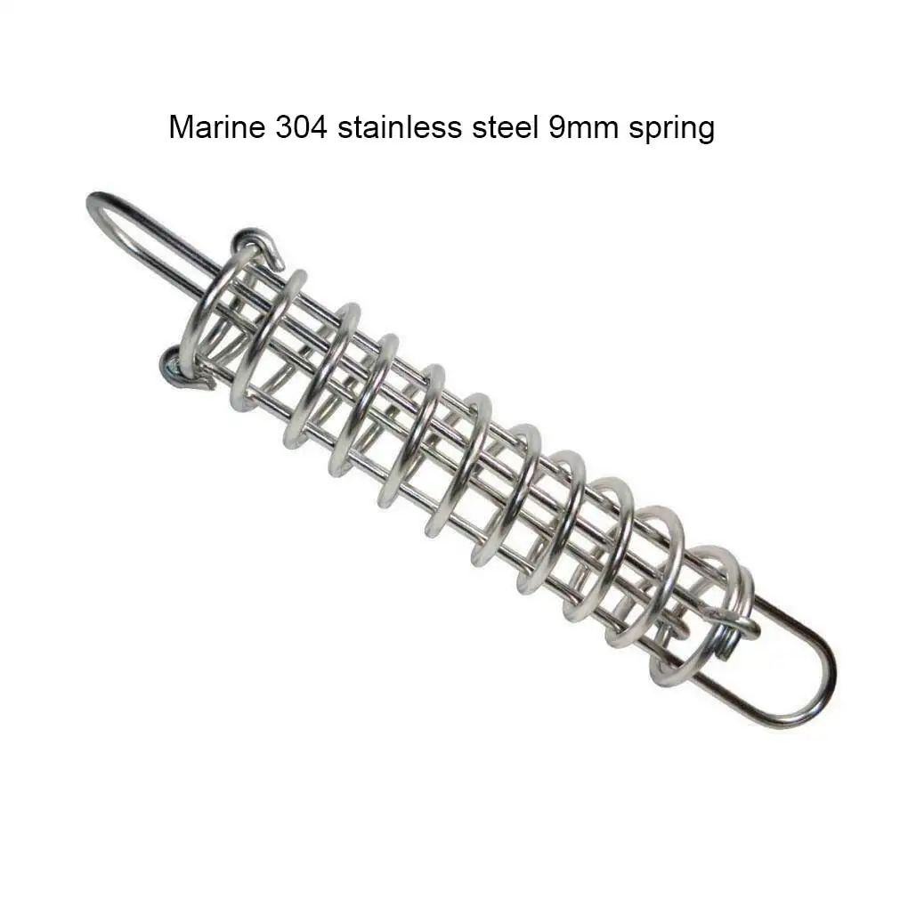 1PCS Marine Hardware 9x430mm Boat Docking Mooring Spring 304 Stainless Steel Damper Snubber Springs for Boat Yacht