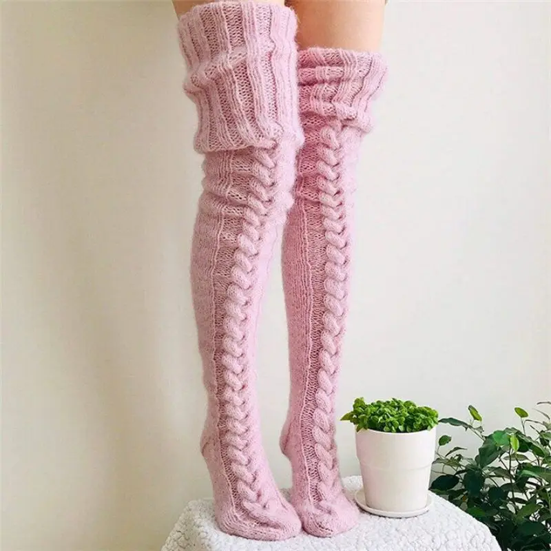 2022 Warm Over Knee Extra Long Knitted Socks Fashionable and warm long socks for women Sexy Over Knee Long Boot Warm Stockings