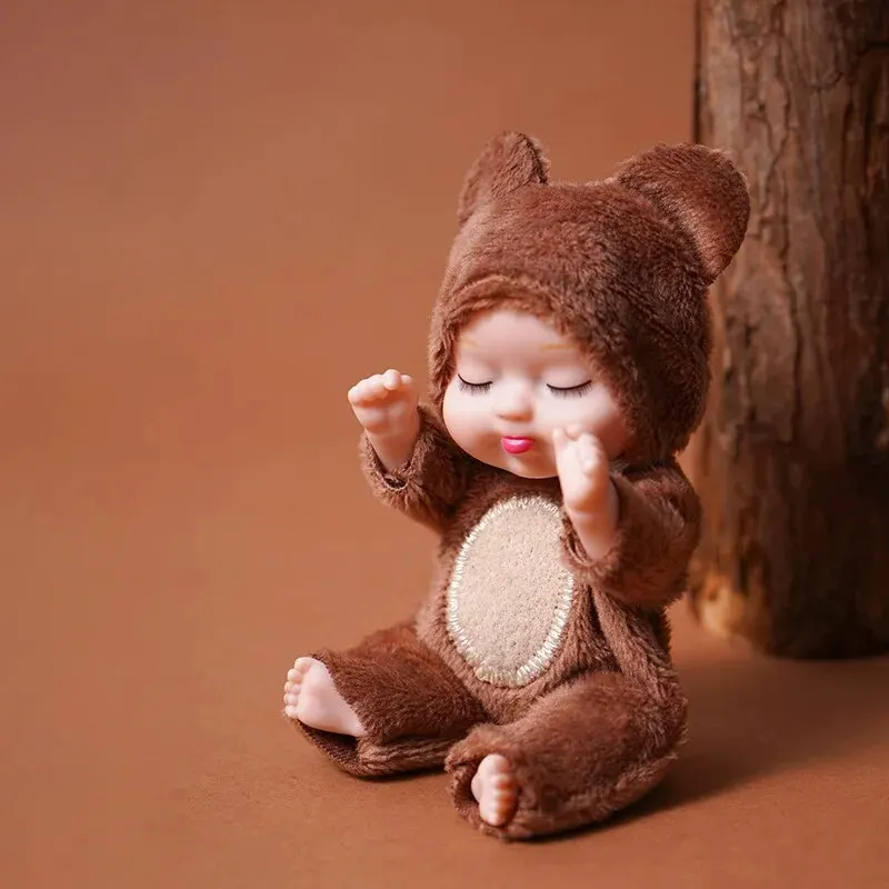 1pcs 13cm Sleep Baby Doll New Fashion Simulation Rebirth Dolls Mini Cute Doll Cartoon Animal Kids Toy for Children Birthday Gift