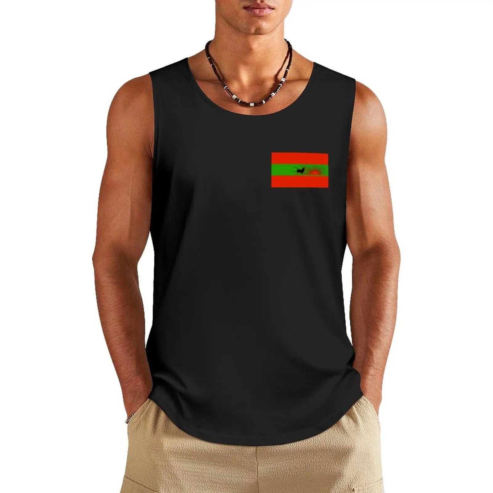 

Flag of UNITA (Unio Nacional para a Independência Total de Angola) Tank Top summer Men's tops t-shirt gym man basketball