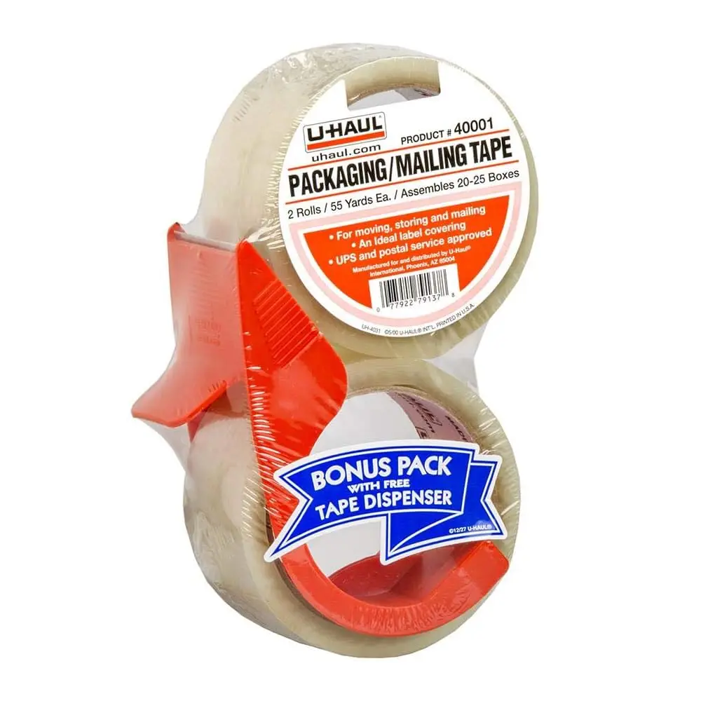 Packaging/Mailing Tape (Includes Two 55 Yard Rolls and 1 Dispenser)