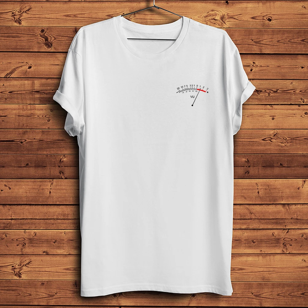 Volume Unit VU Meter Funny Music Geek T-Shirt,Men Homme White Casual Short Sleeve O-neck Tshirt,unisex Tee,Breathable Print