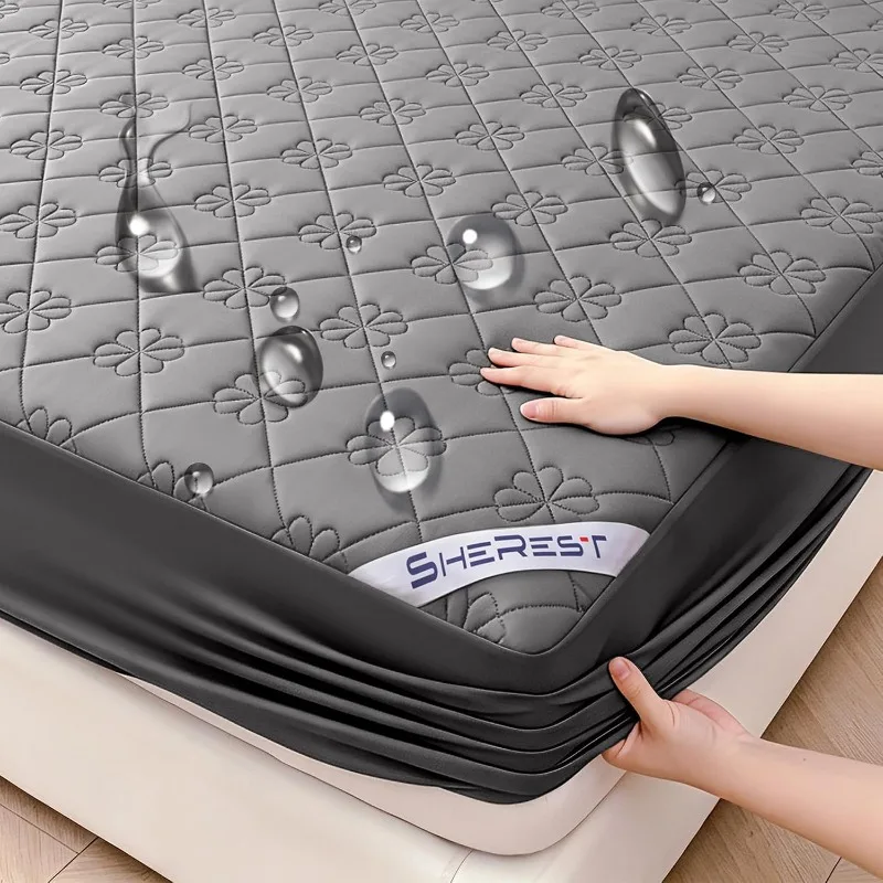 SheRest 100% Waterproof Mattress Protector, Ultra-Soft Breathable Noiseless Mattress Pad With Deep Pocket 6