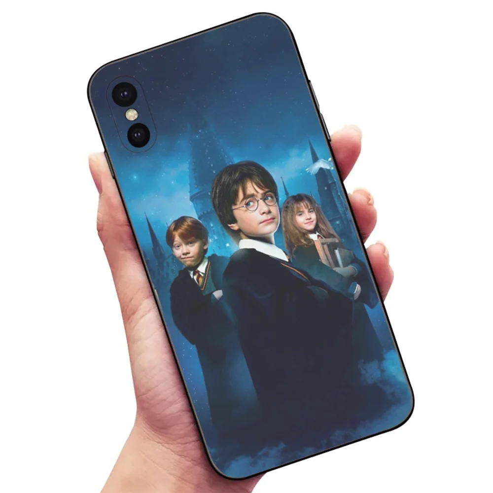 Cartoon Magic P-Potter Phone Case For Samsung S24,23,22,30,21,10,9,Ultra,Plus,Lite,FE,5G Black Soft Case