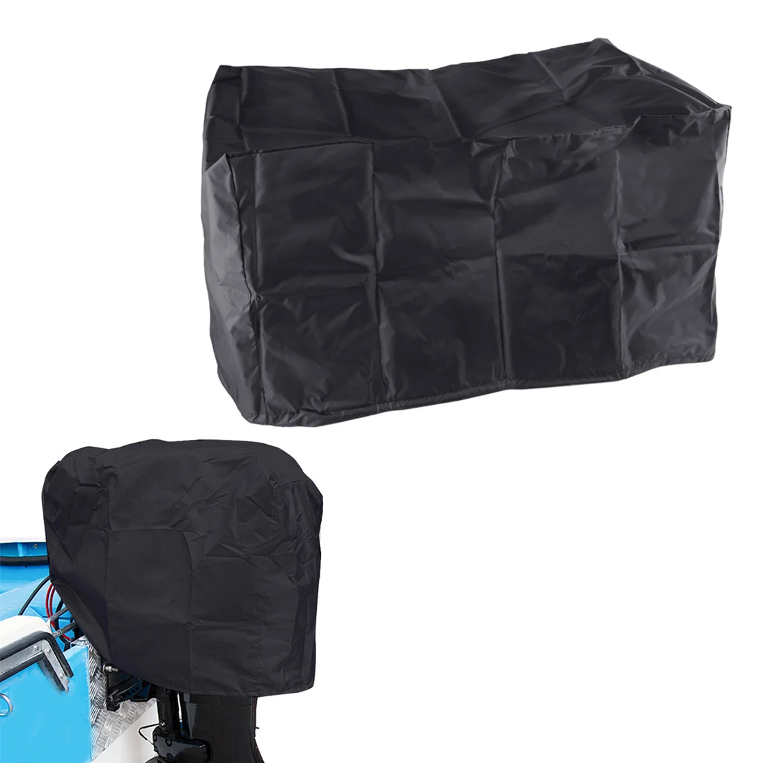 

Black Boat Outboard Motor Engine Cover Waterproof Durable 210D Oxford Cloth Protector XS/S/M/L/XL/XXL