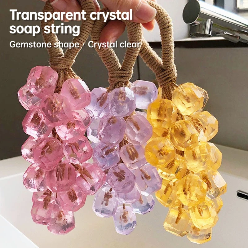 

Household washbasin transparent crystal soap, household soap aromatherapy pendant, crystal shaped transparent soap string