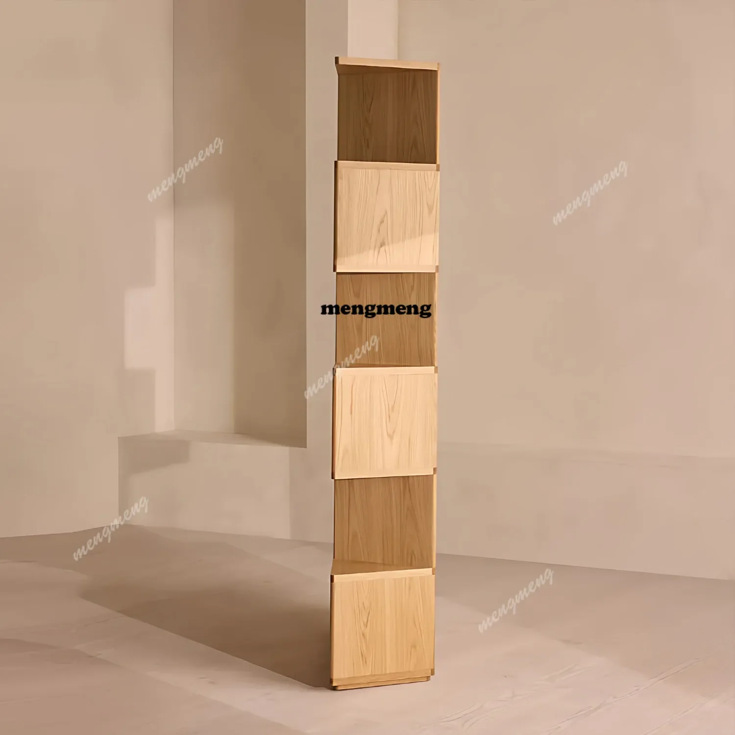 Y136 Y136 Nordic all solid wood bookshelf floor-to-ceiling living room open oak bookcase modern log wind storage Bogu shelf cust