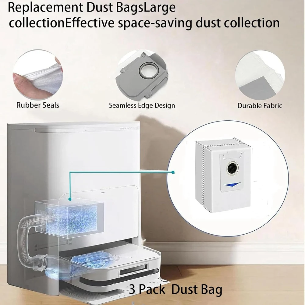 ABXHH 16 Buah Suku Cadang Pengganti untuk ECOVACS Deepot X5 PRO / X5 Pro OMNI Penyedot Debu Kain Pel Filter Hepa Sikat Sisi Utama