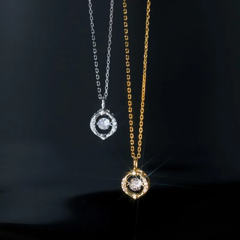 Luxury Exquisite 925 Sterling Silver Hollowed-out Zircon Pendant Necklace for Woman Collarbone Chain Fashion Jewelry Accessories