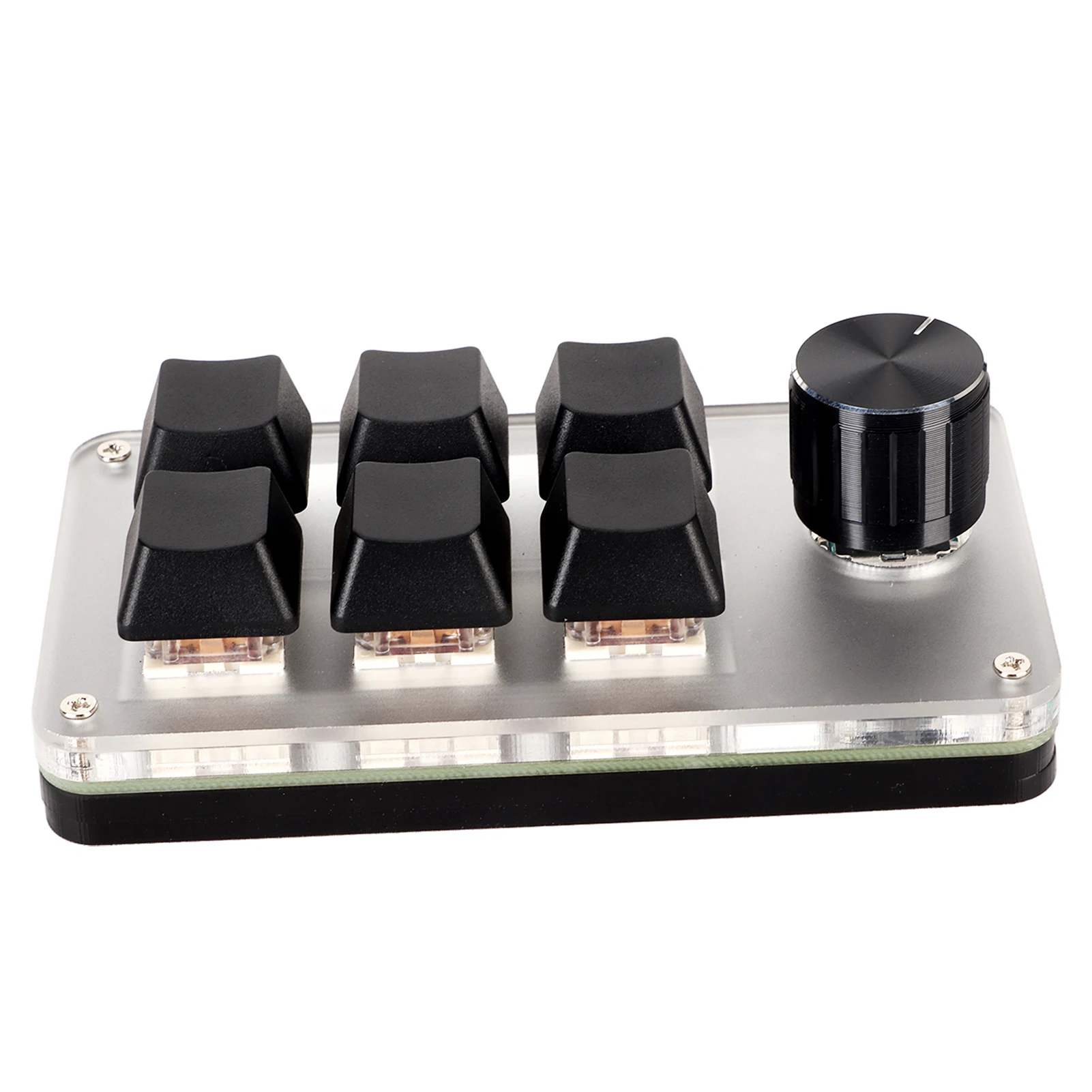 ZK30 Red Switch Macro Keyboard Plug and Play Ergonomic Customized Knobs USB Mini Keypad for Desktop PC 6 Keys 1 Knob