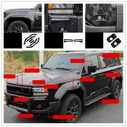 Car Front Hood Grille Intake Rear View Mirror Tail Wing Light Window Door Side For Toyota Land Cruiser 250 LC250 Prado 2024 +