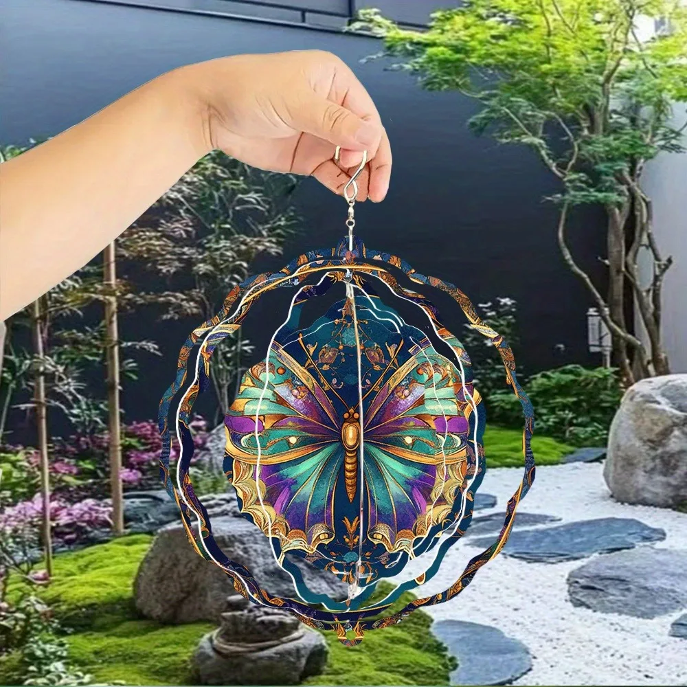 CIFbuy Wind Spinner 360 Degree Rotating Hook Kaleidoscope Pattern Metal Garden Yard Patio Outdoor Hanging Decor  CIFbuy Wind C