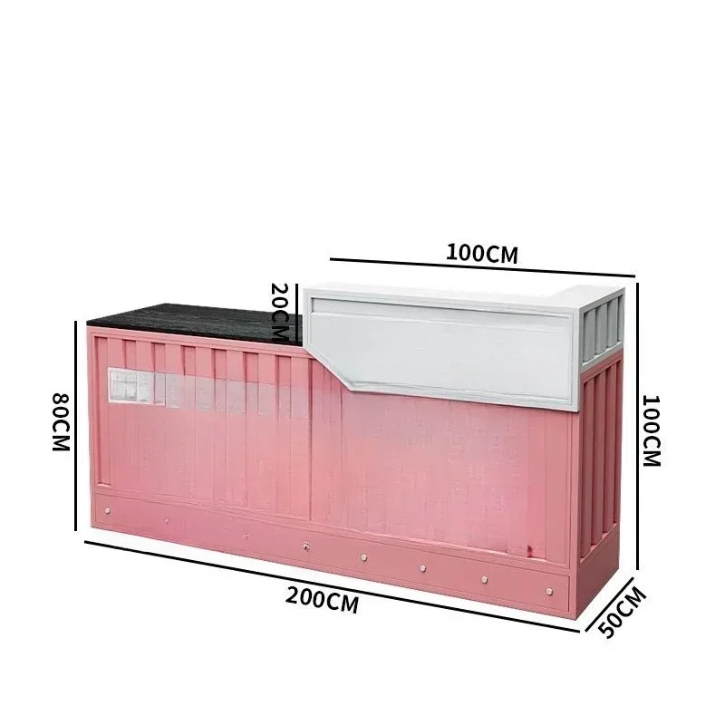 Container wrought iron creative commercial retro coffee shop front desk corner counter