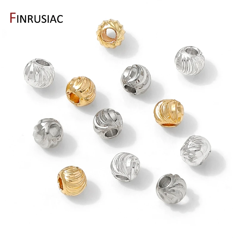 2.5-8mm 14K/18K Gold Plated Brass Striped Corrugated Spacer Beads,Separators For Beads,DIY Handmade Bracelet Jewelry Materials