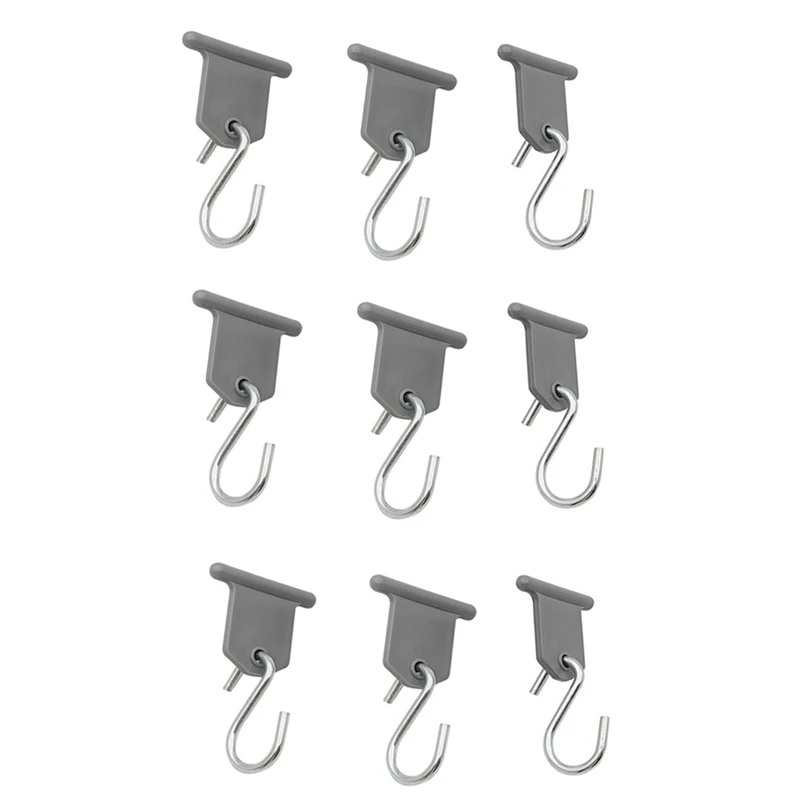 9Pcs S-Shape Camping Awning Hooks Awning Clothes Hooks Clips Racks Tool RV Tent Hangers Light Hangers For Rvs Caravan