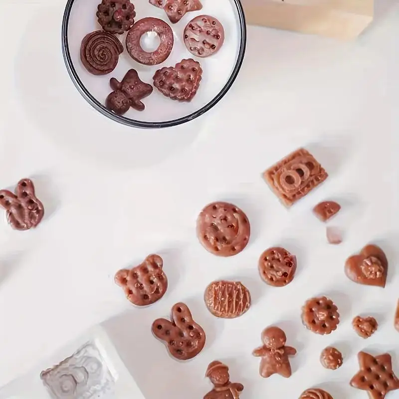 Food Grade Mini Silicone Cookie Molds Non-Stick Reusable DIY Baking Tools for Chocolate Candy Jewelry Making Gifts