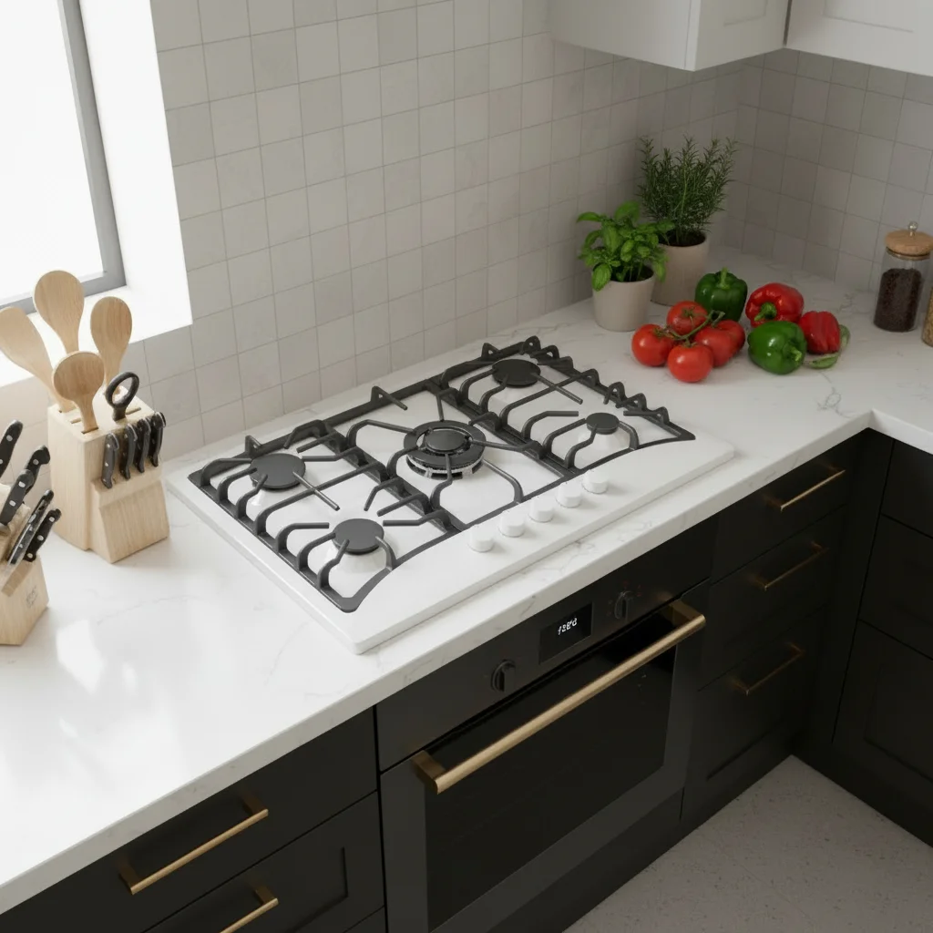 Popular Built-in Gas Cooker Electronic Ignition 4 Burner Stainless Steel Panel