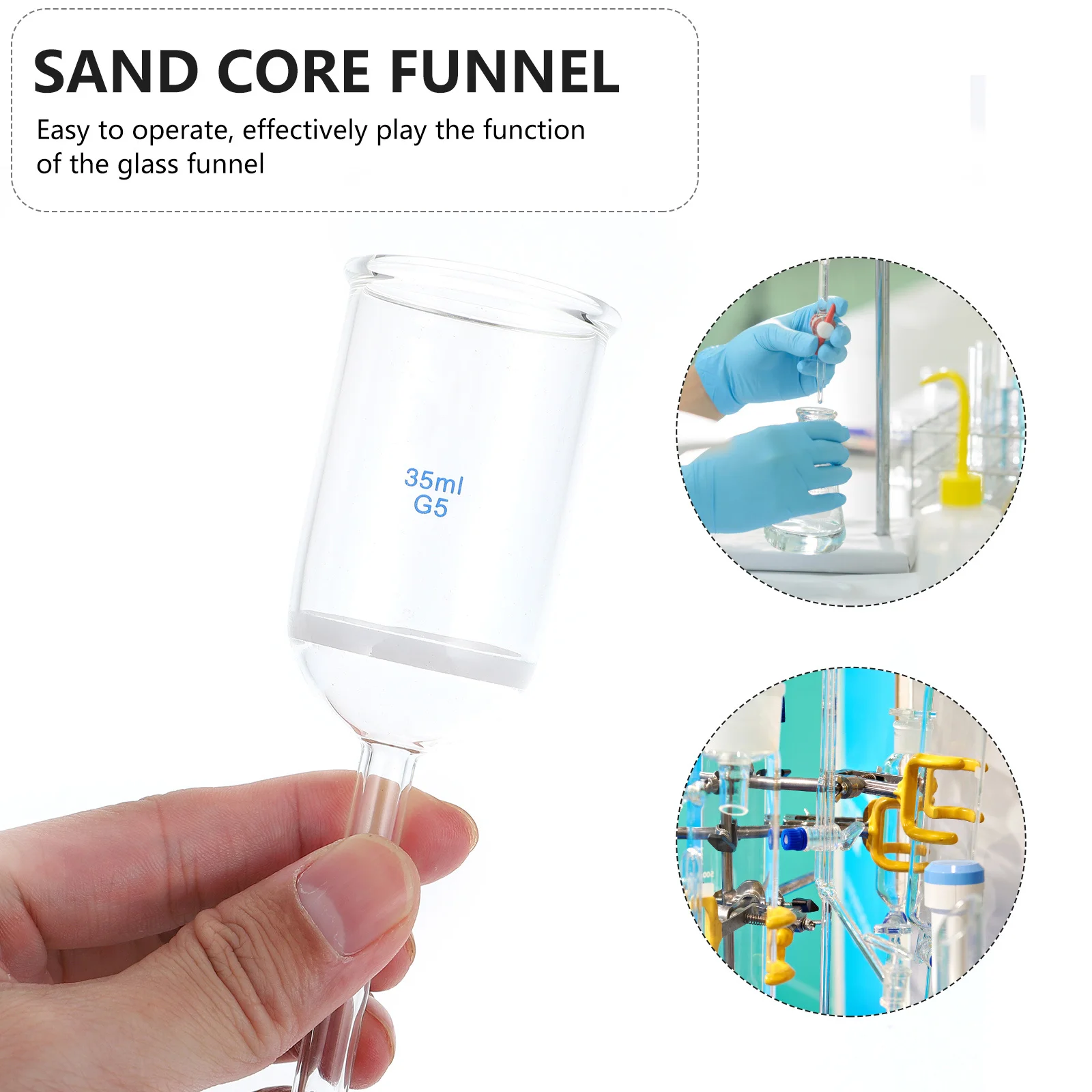 قمع زجاجي احترافي مقاوم للأحماض، متانة عالية، سطح أملس، عملية سهلة، صناعة متقنة، تصميم إبداعي طويل #5