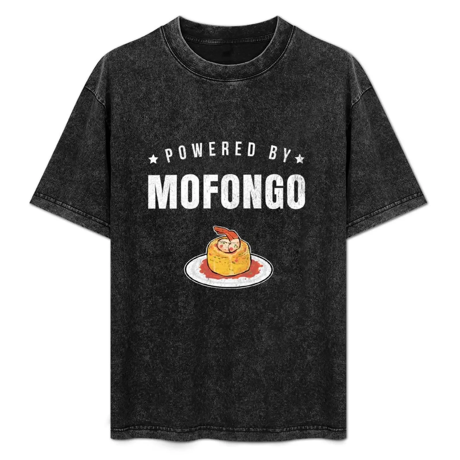 Powered By Mofongo Puerto Rican Plantain Food design T-Shirt graphic tee shirt blue archive cotton t shirt men