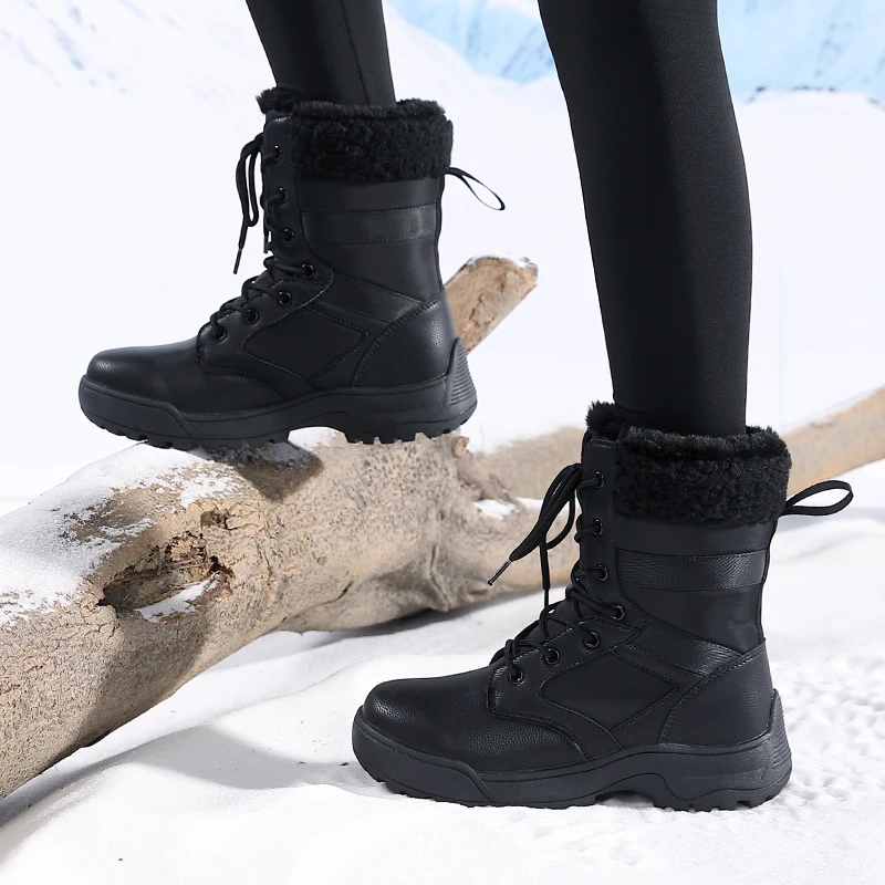 Winter Women Snow Boots High Top Platform Boots Waterproof Ankle Boots for Women Non-slip Outdoor Hiking Trekking Sneakers