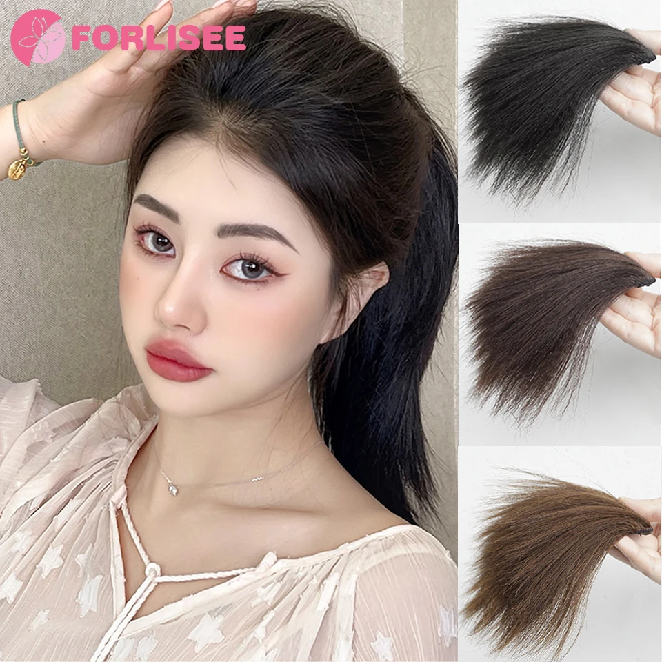 FORLISEE Synthetic Wig Piece Head Top Pad Hair Root Fluffy Hair Volume Corn silk High Skull Top Pad Hair Piece