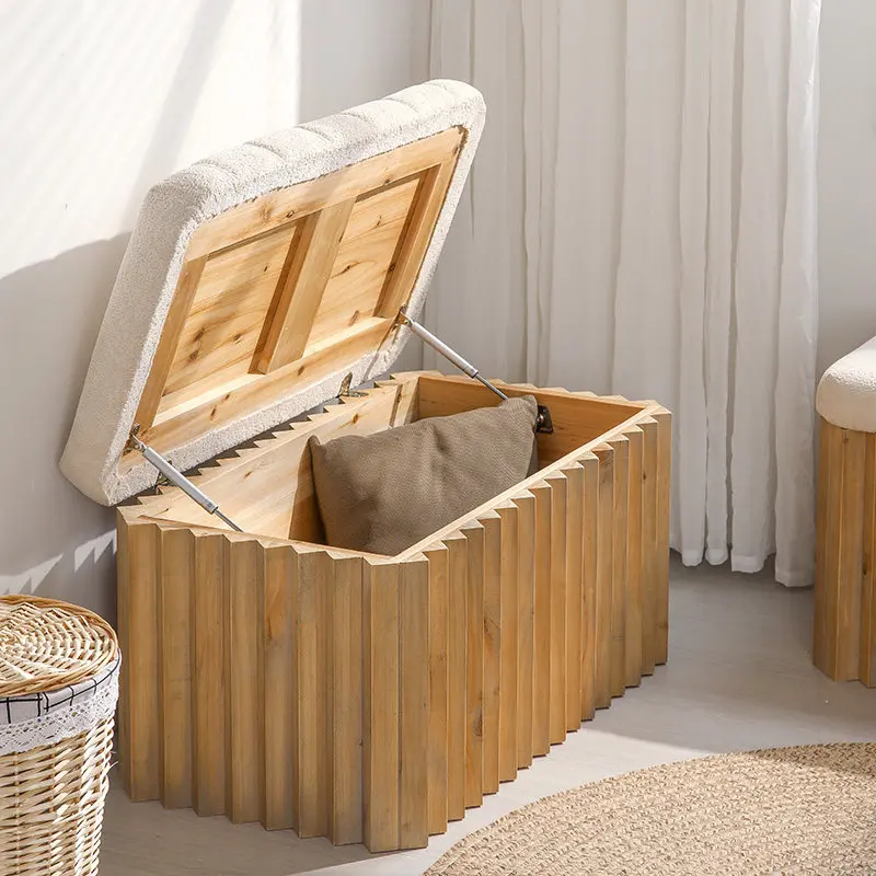 Solid wood bench, old retro shoe changing stool, shopping mall clothing store, stool homestay creative storage bench