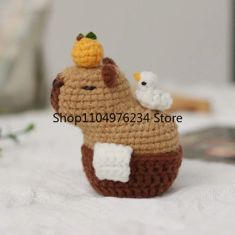 1 قطعة لطيف المبتدئين الكروشيه محشوة الحيوان عدة اليدوية مع الكروشيه السنانير كابيبارا لتقوم بها بنفسك مجموعة الكروشيه لتقوم بها بنفسك مجموعة غينيا خنزير الغزل مجموعة