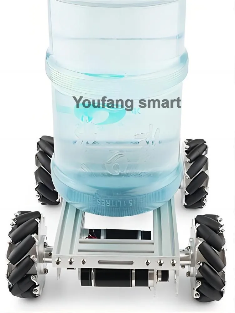 50kg Load Heavy-Duty 4WD Mecanum Wheel Trolley Omnidirectional Wheel RC Mobile Robot Metal Chassis for Programmable Robot Car