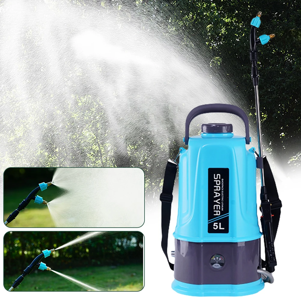 5L Electric Sprayer with 5 Mist Nozzles Plant Sprayer with Adjustable Shoulder Strap Water Sprayer for Yard Lawn Garden Planting