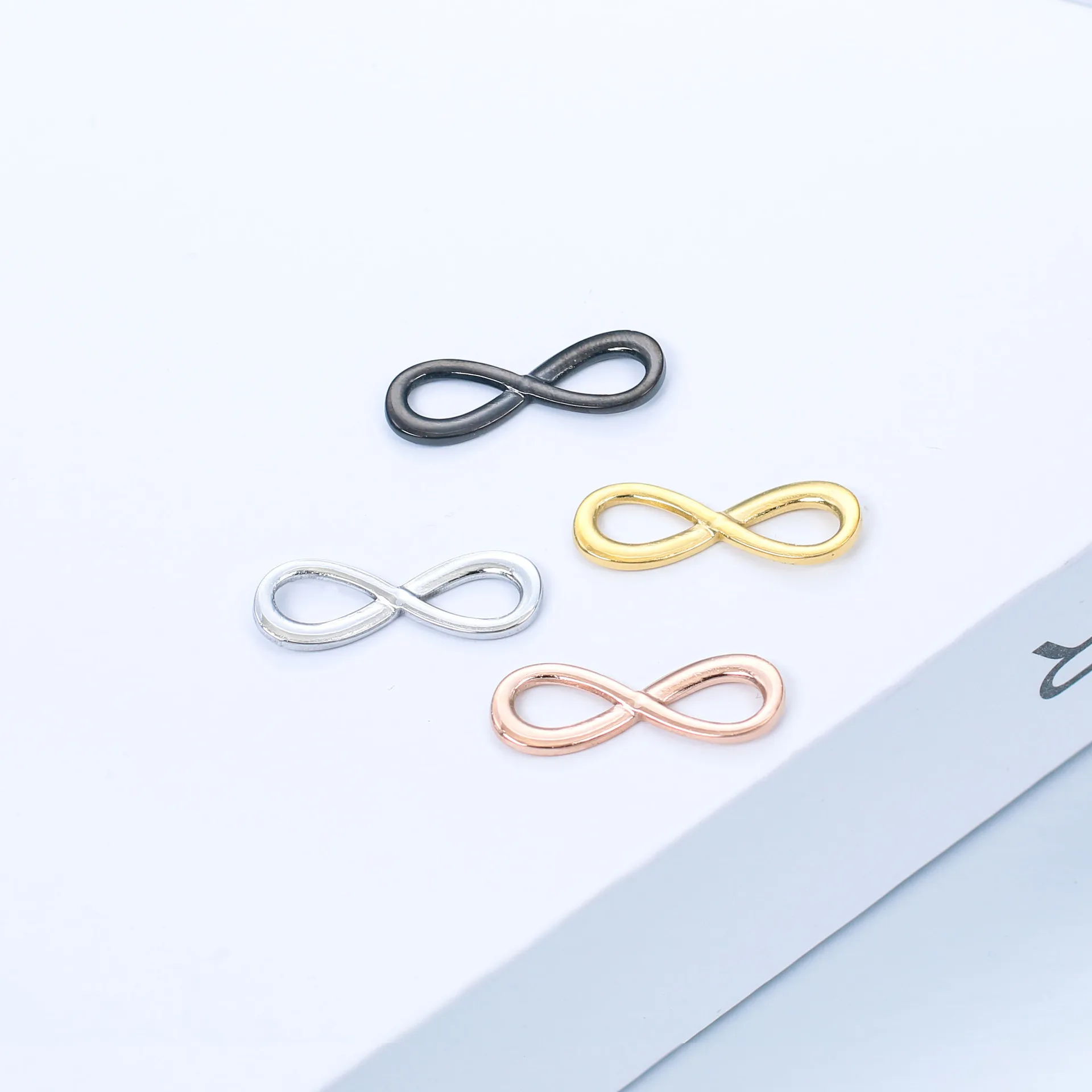 5Pcs/Lot PVD Plated Infinity Symbol Connector Charms Stainless Steel Anklets Links Pendants Bracelets Necklace Jewelry Making