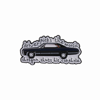 TV Show Car Badge Enamel Pins Driver Picks the Music Gun Shuts His Cakehole Brooch ClothesLapel Badge Jewelry Gift for Friends