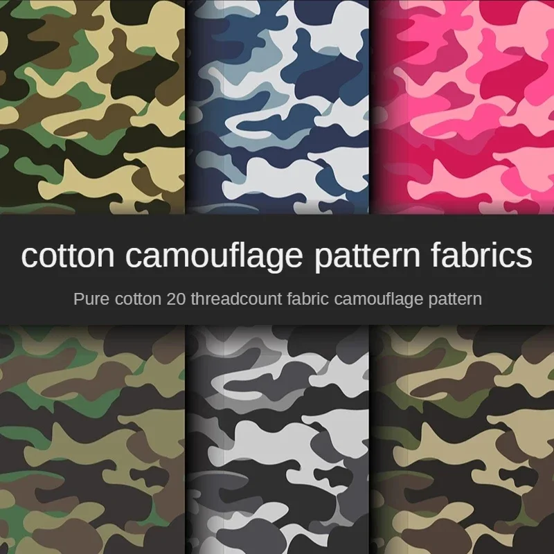 Camouflage Cotton Fabric By The Meter for Needlework Clothes Short Sleeve Pants Sewing Desert Ocean Forest Printed Textile Cloth