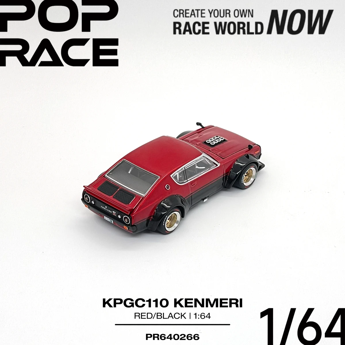 Pop Race 1:64 KPGC110 Kenmeri Red Black Open Hood & Trunk PR640266 Collectible Model Vehicles Alloy In Stock view 6