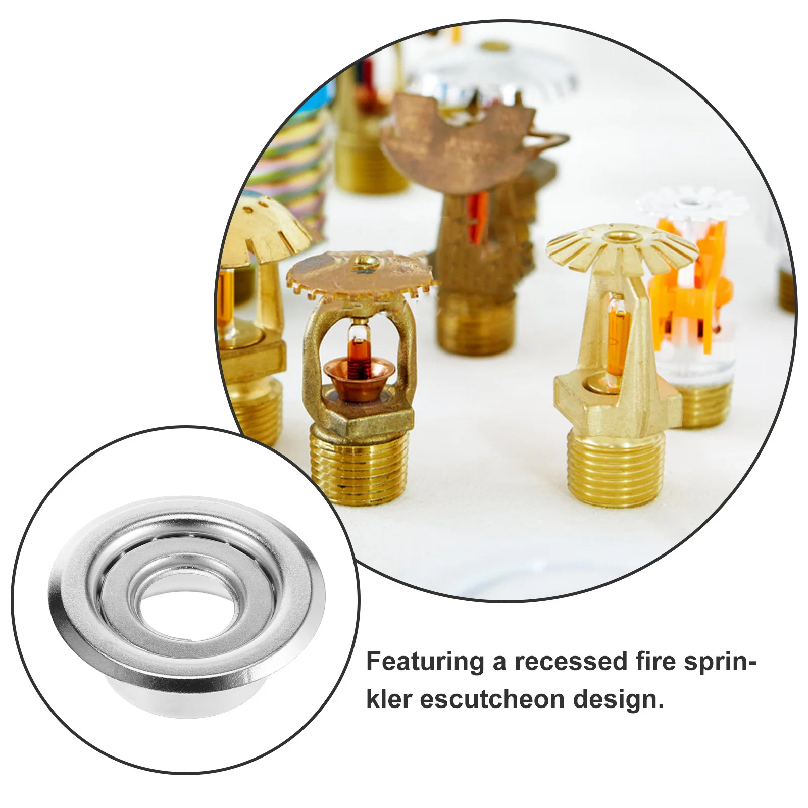 4 قطعة الحريق الرش حلقة الكسوة 26 مللي متر غطاء السقف لوحة تنورة للاستخدام التجاري السكني راحة Escutcheon مقاومة للحرارة #3