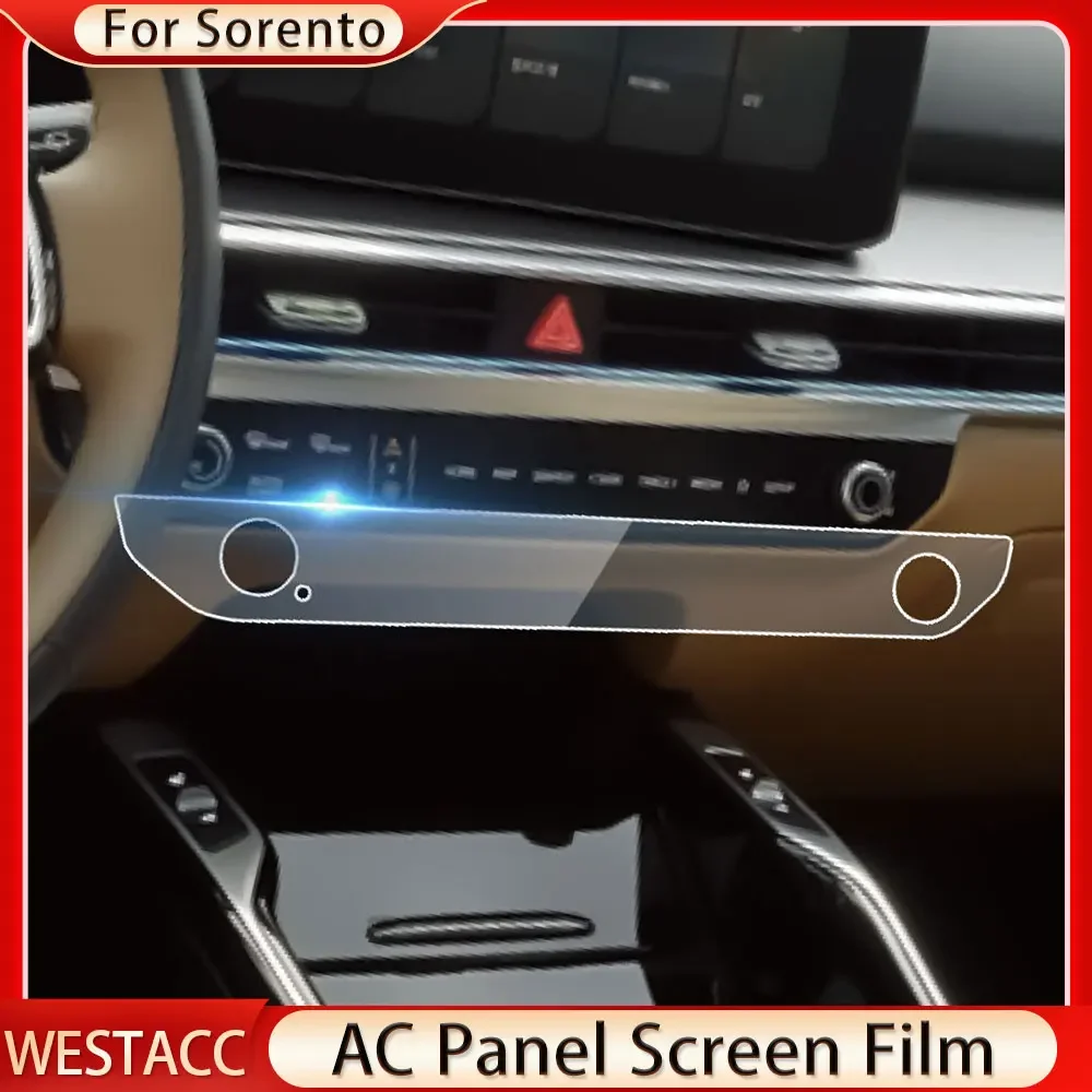 Car AC Panel Screen Film for Kia Sorento X-Pro SX 2024 Radio Panel Screen Film Protector Anti-Scratch Membrane Accessories