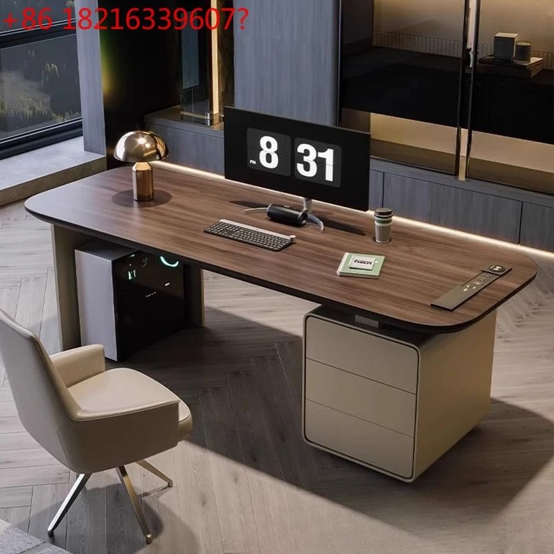 

Minimalist light luxury modern black walnut desk simple high-end design sense office home study writing desk