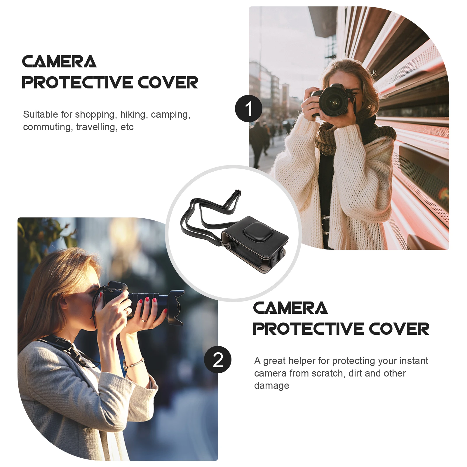 

Water Resistant Camera Storage Bag Bags Pu Case with Adjustable Strap Travel