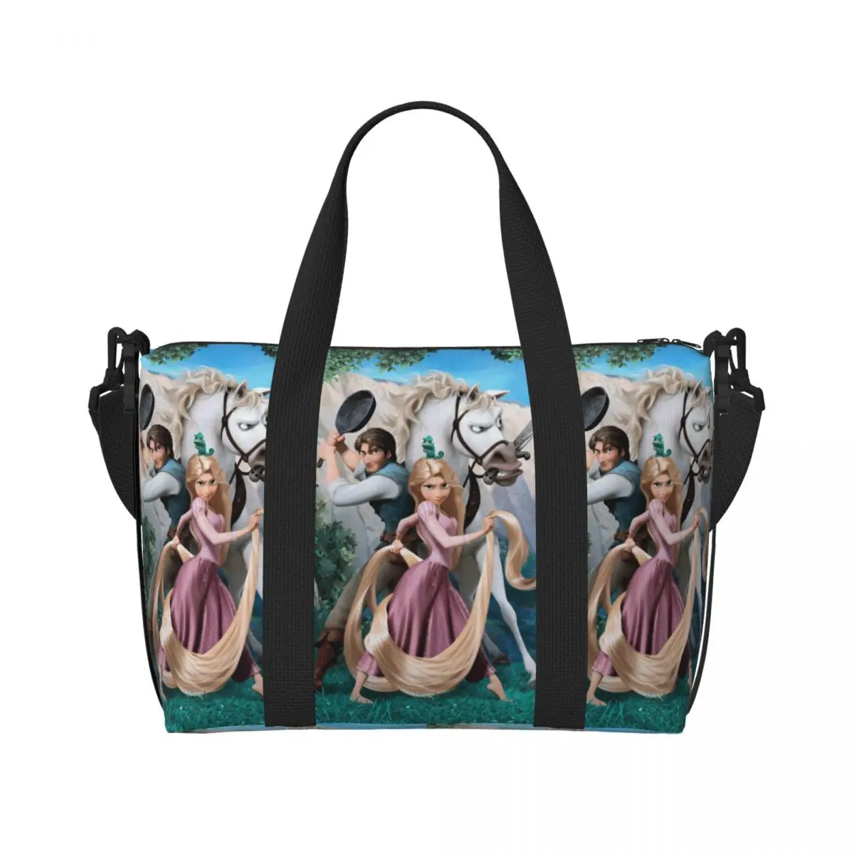 Custom Maximus Floral Tote Bag Women Large Capacity Tangled Beach Gym Shoulder Travel Bag