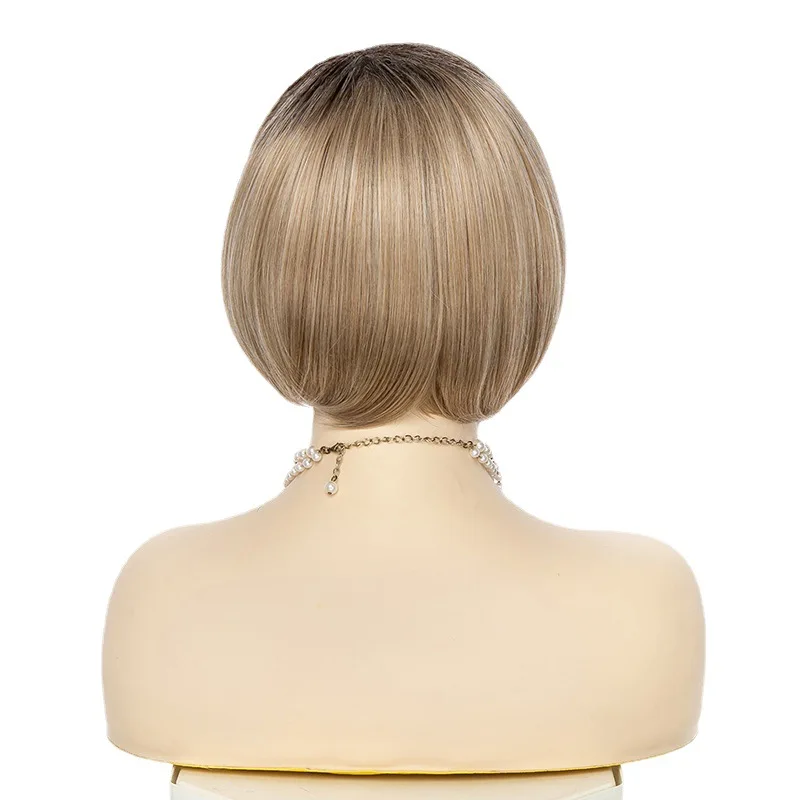 Европейская и американская мода, короткие прямые волосы, косая челка Бобо, химическое волокно, высокотемпературный шелковый парик, женский головной убор
